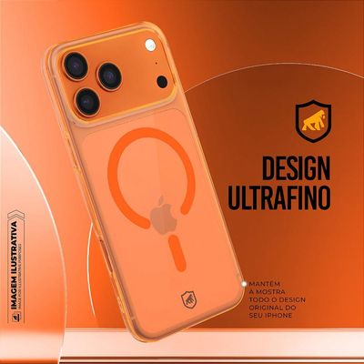 Capa para iPhone 17 Pro - Crystal Slim Magsafe - NÃO AMARELA - Laranja - Gshield