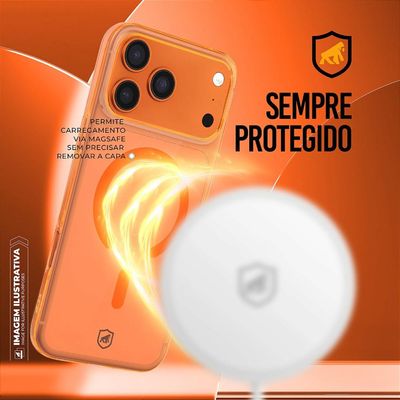 Capa para iPhone 17 Pro - Crystal Slim Magsafe - NÃO AMARELA - Laranja - Gshield