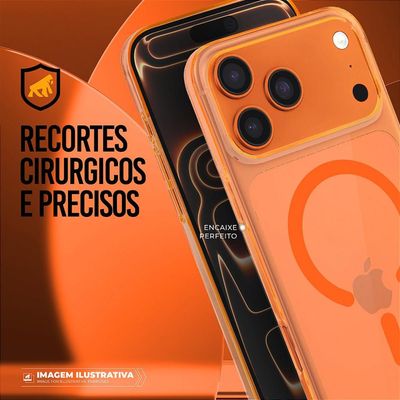 Capa para iPhone 17 Pro - Crystal Slim Magsafe - NÃO AMARELA - Laranja - Gshield