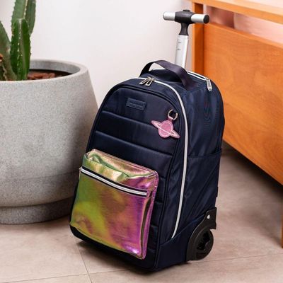 Mochila De Rodinhas Galaxia Marinho