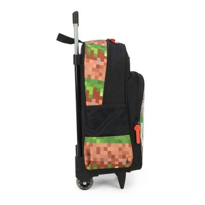 Mochila Rodinhas Lancheira Game Preto Up4you Minecraft Luxel