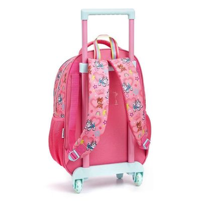 Kit Mochila Rodinhas Dog Heroes Escolar Cachorros Heróis Infantil Menina Seanite