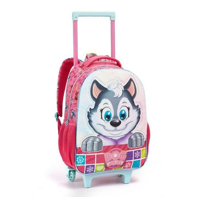 Kit Mochila Rodinhas Dog Heroes Escolar Cachorros Heróis Infantil Menina Seanite