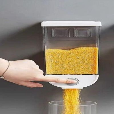 Dispenser Alimentos Parede Touch Porta Cereal Mantimentos 1 Litro Hermetico Luxo
