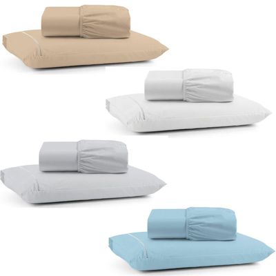 Kit Jogo de Cama Lençol Mirante Solteiro 2 Peças com 4 Un. Cores 2 - 100% Algodão