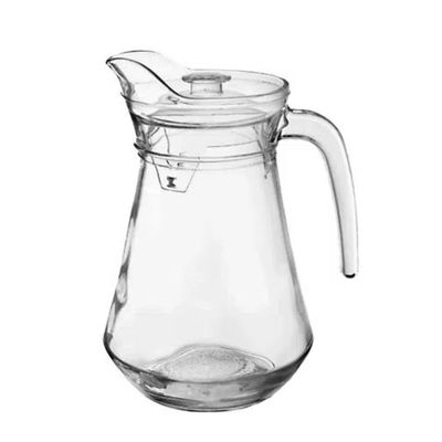 Jarra de Vidro c/ Tampa Suco Água 1.5 Litros + Colher Bailarina