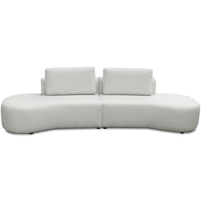 Sofá 3 Lugares Orgânico Sala de Estar Living 190cm Louise D06 Veludo Bege - Lyam Decor