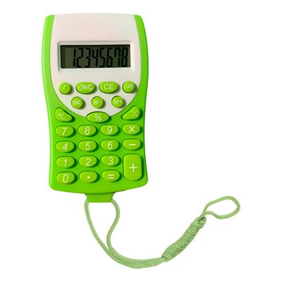 Mini Calculadora de Bolso Cordão 8 Dígitos Cálculo Cor:Vermelho