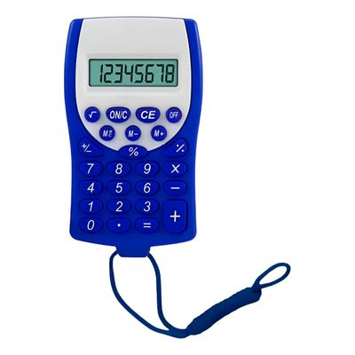 Mini Calculadora de Bolso Cordão 8 Dígitos Cálculo Cor:Vermelho