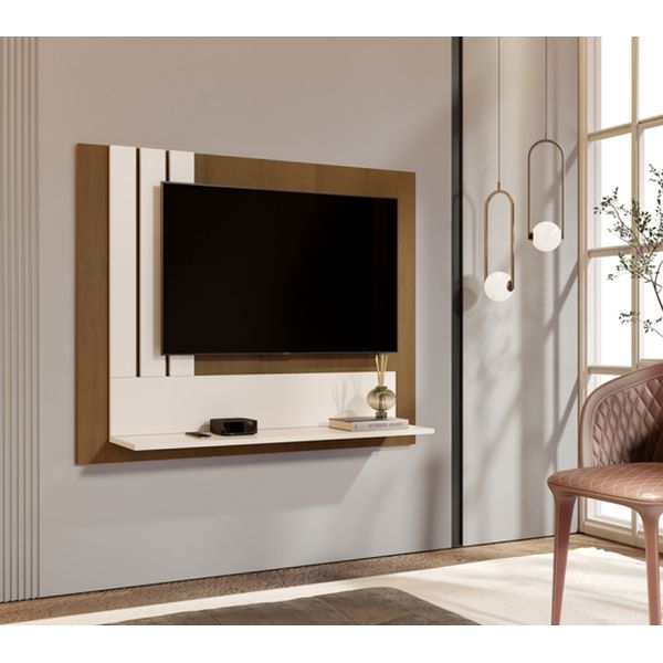 Painel para tv até 43P Oliveira cor Nature / off white - Comprar Moveis em casa