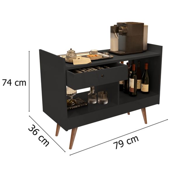Aparador Buffet Retrô Pés Palito Madri 4064 cor Preto - Comprar Moveis Em Casa Aparador Buffet Retrô Pés Palito Madri 4064 cor Preto - Comprar Moveis Em Casa