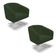 Poltrona Sala Decorativa Kit 2 Stella Giratória Cromada Sintético PU Verde D03 - D'Rossi