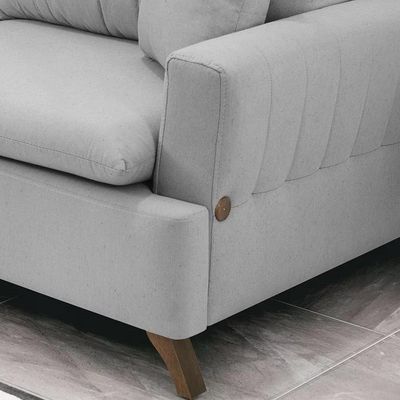 Sofa 3 Lugares 180 Cm Eron Linho Cinza Vazzano Cinza