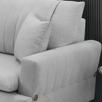Sofa 3 Lugares 180 Cm Eron Linho Cinza Vazzano Cinza