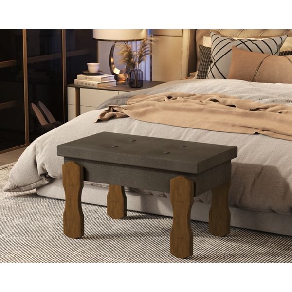 Puff, Recamier Captone Madri Pés de Madeira 0,97 Cor Marrom - Comprar Moveis em Casa Puff, Recamier Captone Madri Pés de Madeira 0,97 Cor Marrom - Comprar Moveis em Casa