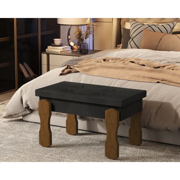 Puff, Recamier Captone Madri Pés de Madeira 0,97 Cor Preto - Comprar Moveis em Casa Puff, Recamier Captone Madri Pés de Madeira 0,97 Cor Preto - Comprar Moveis em Casa