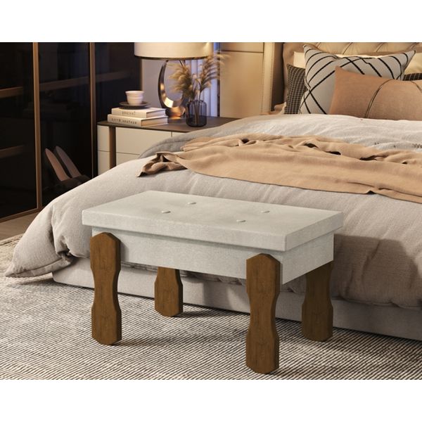 Puff, Recamier Captone Madri Pés de Madeira 0,70 Cor Bege - Comprar Moveis em Casa Puff, Recamier Captone Madri Pés de Madeira 0,70 Cor Bege - Comprar Moveis em Casa