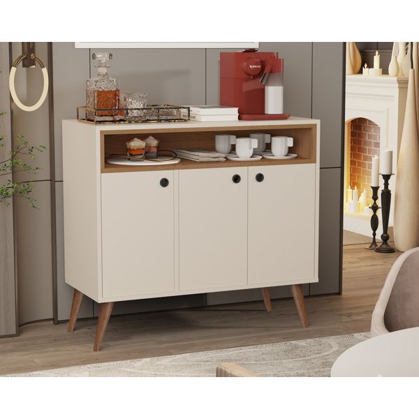 Aparador Buffet França 3 Portas Off / Freijó - Comprar Moveis em Casa