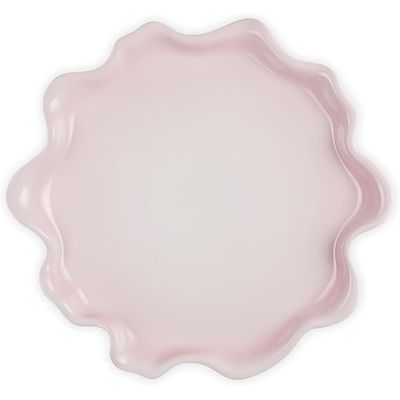 PRATO RUFFLE LE CREUSET 36CM EM CERÂMICA SHELL PINK 80617367770099