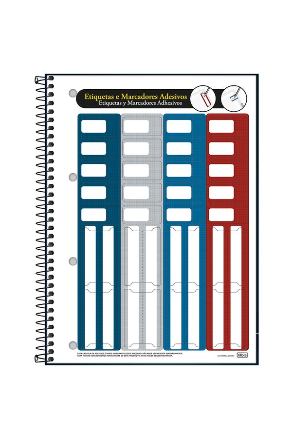 Caderno Universitario Tilibra Organizer Preto Capa Dura 100 Folhas