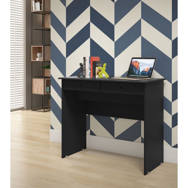 Escrivaninha 2 Gavetas Lisboa Preto - Comprar Moveis em Casa
