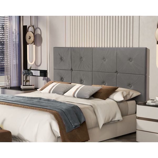 Painel de Cama Casal 1,40 Ferrari cor Cinza Painel de Cama Casal 1,40 Ferrari cor Cinza