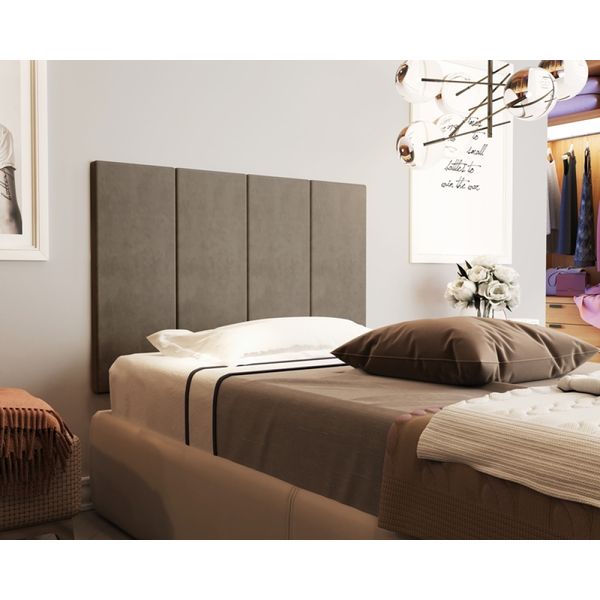 Painel Cama Box Fantasy 0,90 Tecido Suede cor Marrom - Comprar Moveis Em Casa
