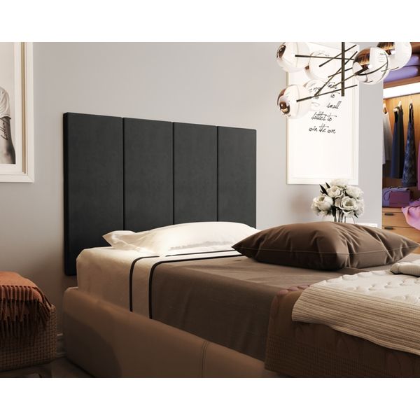 Painel Cama Box Valence 0,90 Tecido Suede cor Preto - Comprar Moveis Em Casa