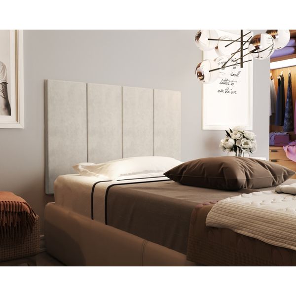 Painel Cama Box Valence 0,90 Tecido Suede cor Nude - Comprar Moveis Em Casa