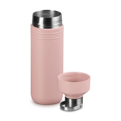 GARRAFA LE CREUSET TÉRMICA ON THE GO EM AÇO INOXIDÁVEL 1 LITRO SHELL PINK 41066337770001