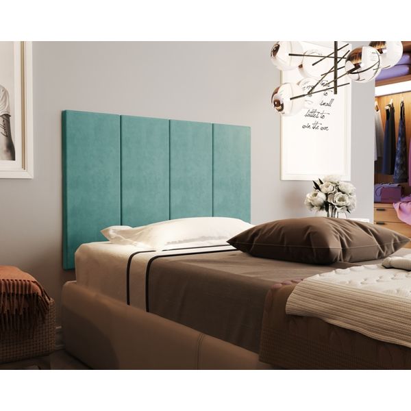 Painel Cama Box Solene 0,90 Tecido Suede cor Azul - Comprar Moveis Em Casa