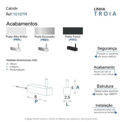 Cabide Gancho Para Banheiro Preto Fosco Troia Grego Metal