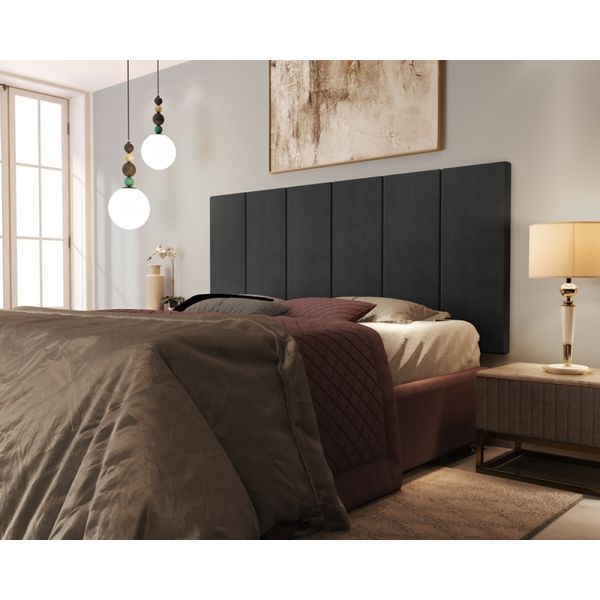 Panel Cabeceira Cama Box Desire Tecido Suede 1,40 Preto - Comprar Moveis Em Casa