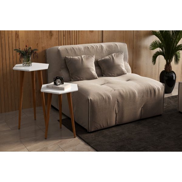 2 Mesas Lateral e Apoio Tampo Sextavado Pés Palito Retrô Elegance cor Branco - Comprar Moveis Em Casa 2 Mesas Lateral e Apoio Tampo Sextavado Pés Palito Retrô Elegance cor Branco - Comprar Moveis Em Casa