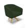 Poltrona Decorativa Kit 2 Stella Base de Madeira Giratória MA30 Sintético PU Verde D03 - D'Rossi
