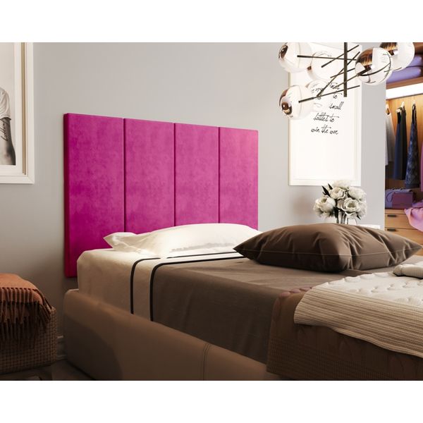 Cabeceira de Cama Box Milão 0,90 Suede Rosa - Comprar Moveis Em Casa