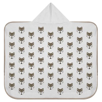 Toalha Baby C/ Capuz Tecebem Estampada c/ Fralda  Dori Branco