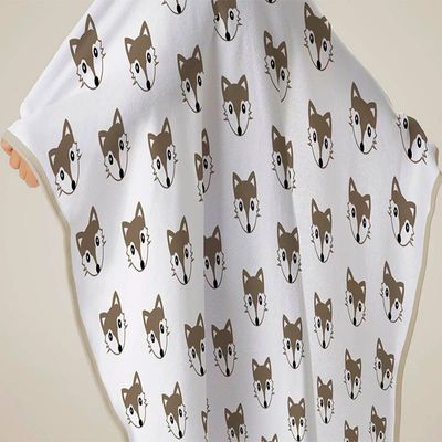 Toalha Baby C/ Capuz Tecebem Estampada c/ Fralda  Dori Branco