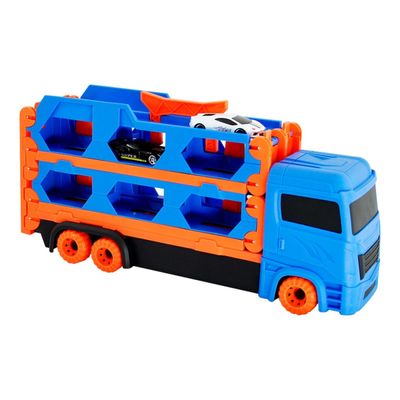 Caminhao Cegonha Pista Com 2 Carrinhos Dm Toys - 6576