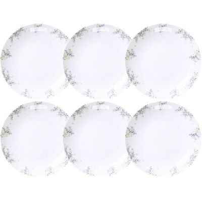 Conjunto 6 Pratos Fundos Porcelana Decorada 21cm Tramontina Fogli Mesa Posta Cozinha