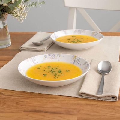 Conjunto 6 Pratos Fundos Porcelana Decorada 21cm Tramontina Fogli Mesa Posta Cozinha