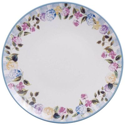 Prato Raso Jantar 25cm Porcelana Decorada Floral Tramontina
