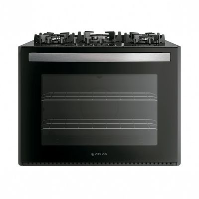 Fogão de Embutir U Top 5 Bocas com Mesa de Vidro Atlas Preto / Bivolt