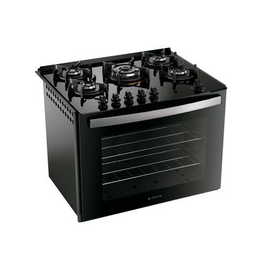 Fogão de Embutir U Top 5 Bocas com Mesa de Vidro Atlas Preto / Bivolt