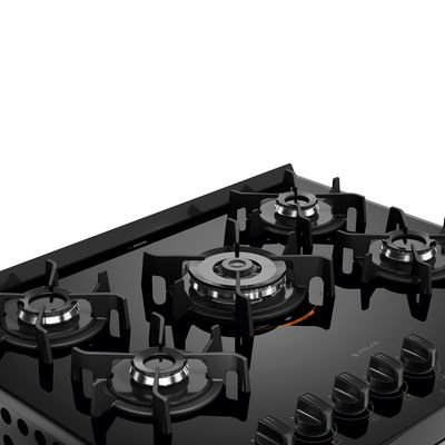 Fogão de Embutir U Top 5 Bocas com Mesa de Vidro Atlas Preto / Bivolt