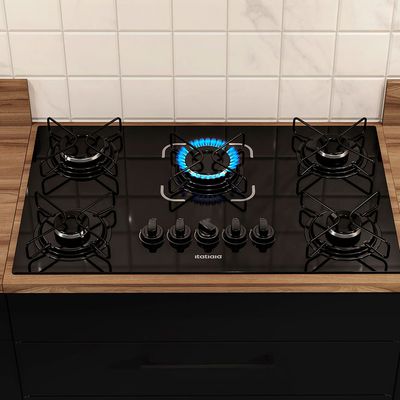 Fogao Cooktop Itatiaia Essencial 5 Bocas Preto / Bivolt