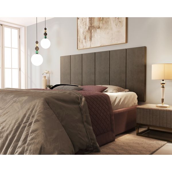 Painel Cama Box Solene 1,40 Tecido cor Marrom - Comprar Moveis Em Casa