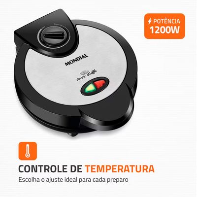 Máquina de Waffle Mondial Pratic Waffle GW-01 Preto / 220V