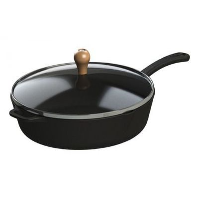 Frigideira Gourmet Cabo Ferro Tampa Vidro Libaneza 30 Cm