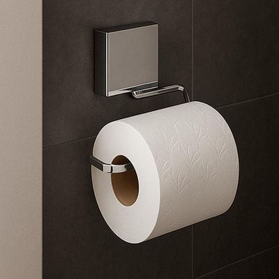 Papeleira Suporte Para Papel Higiênico Adesivo Fixare Cromada